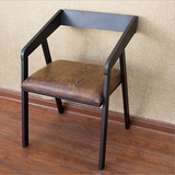 餐椅沙发椅 铁艺实木火锅店椅 休闲甜点店奶茶椅子 创意软垫椅子