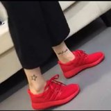 2016新品潮流板鞋秋季女运动休闲鞋学生跑步鞋透气舒适情侣鞋黑红