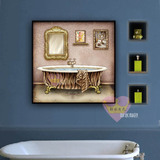 原创无框画装饰画浴室防水壁画卫生间墙画现代三联画板画美式挂画