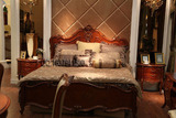 欧式美式法式古典实木精品品牌家具卧室FH996双人床圆形床头柜