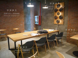 欧式铁艺复古实木餐桌 宜家现代简约餐厅长桌办公桌椅 会议谈判桌