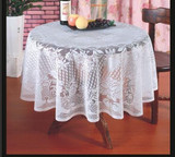 甜美高档西餐圆桌布 白色蕾丝钩花纹 品质布艺 餐桌布/台布/茶几