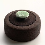 日式茶具纯手工粗陶瓷器醒茶罐 存茶器茶叶罐绿釉顶陶罐特价抢购