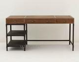 美式乡村办公桌 怀旧复古铁木工作台 写字桌 松木书桌 抽屉桌