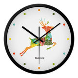 摩门客厅动物个性创意挂钟卡通麋鹿时尚金属静音石英钟表挂表时钟