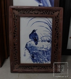 景德镇陶瓷瓷板画名人名家陶瓷画手绘仿古青花动物画小屏风鸟