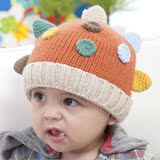 正品嘟嘟啦 冬季新款小恐龙婴儿帽韩国宝宝针织帽韩版儿童童帽