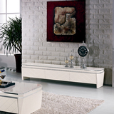 现代烤漆米白电视柜 简欧时尚不锈钢钢化玻璃电视柜茶几实木组合