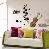音乐学校宿舍装饰 创意风格墙贴书房餐厅床头贴纸 小提琴音符
