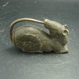 古董收藏品老铜锁小老鼠样式形象逼真古玩杂项老物件老东西