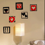 6个装电视背景墙壁贴花纸结婚客厅卧室床头情侣爱心贴爱心画框