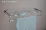 出口豪华浴室挂件 全铜+304不锈钢双层浴巾架FKM02 毛巾杆 置物架