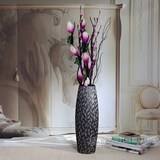 景德镇高温陶瓷 客厅现代简约欧式落地大花瓶 黑白家居装饰品摆件