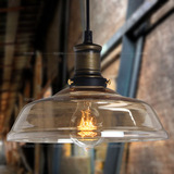美式复古工业吊灯具上海咖啡厅创意玻璃吊灯灯罩吧台灯服装店灯具