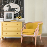 [W]奇居良品法式新古典实木家具 黄色翅膀款单人沙发椅单椅 预定