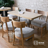 批发咖啡桌椅奶茶店西餐厅餐桌小吃面包店桌椅组合实木餐桌椅