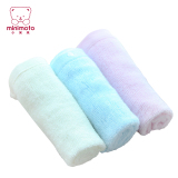 minimoto小米米宝宝竹纤维毛巾手帕3条装 婴儿洗澡毛巾50*25cm