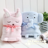 可爱蓝大象 粉兔兔小卷毯 宝宝盖毯 空调毯.毛毯.小抱枕