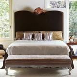 美式新古典后现代大床 欧式床 布艺床 雕花双人床 布艺家具定制
