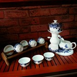 潮州陶瓷功夫茶具青花瓷特价包邮半自动泡茶器正品一键出水礼盒组