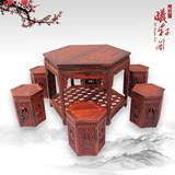 中式红木家具 大红酸枝小方桌 实木小饭桌 麻将棋牌桌椅 休闲茶桌