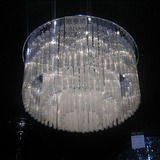 现代简约水晶棒客厅吸顶灯LED梅花玻璃棒卧室灯带分段圆形工程灯