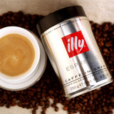包邮原装特浓意大利式illy咖啡豆250g罐装黑盖深度烘焙磨粉请备注
