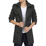 Zara2013新款冬装男装中长款风衣外套 韩版修身加厚大码男潮包邮