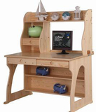 家具新款简约现代书架组装电脑桌 松木儿童 电脑实木书桌