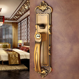 【宝丽珑】黄古铜色 轴承大门锁 室内门锁具 执手锁 加长面板