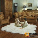纯羊毛地毯沙发垫 羊毛床毯飘窗垫皮毛一体 自由皮形羊皮整张