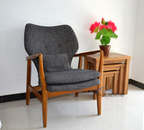 包邮欧式原木单人椅子整装家用现代简约靠背扶手椅特价沙发椅