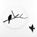 包邮艺术钟表 现代客厅简约挂钟 创意静音小鸟挂钟田园 装饰挂表