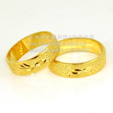 仿真定制黄金色镀金持久不掉色结婚定制新娘男女款式戒指 金鱼