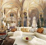 客厅沙发卧室背景墙无缝无纺布壁纸壁画墙纸3D立体欧式宫廷建筑