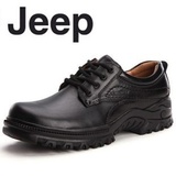 新款jeep吉普男鞋休闲系带商务鞋男驾车耐磨软底真皮工装大头皮鞋