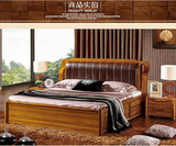 黄金柚木色 板木结合1.8M大床 双人床 高箱床 福州厦门泉州漳州