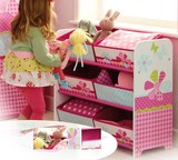 包邮宝宝收纳盒木质整理箱幼儿园储物3层简易儿童收纳架 玩具柜