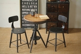 复古铁艺实木快餐桌椅西餐厅奶茶店咖啡厅桌椅小户型圆餐桌椅组合