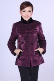 新款秋装女式中式改良时尚唐装旗袍中老年上衣棉衣长袖棉袄外套