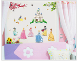 墙纸壁画 芭比娃娃白雪公主城堡贴画 幼儿园早教学校卧室装饰墙贴