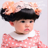 韩版宝宝发带 公主婴儿童发带 头套假发 刘海 蝴蝶结 1*2-3-4