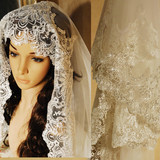 奢华宫廷韩式新娘结婚头纱1.5米3米超长拖尾蕾丝亮片软网头纱包邮