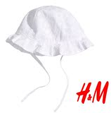 2015春夏新款女童帽子外贸HM儿童渔夫帽婴儿太阳帽盆帽白色绣花布