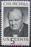 美国邮票 1965年 军事 二战 名人 英国首相丘吉尔 雕刻版 新1枚