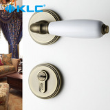德国KLC欧式青古铜门锁 卧室房门锁分体锁 室内门锁 陶瓷把手