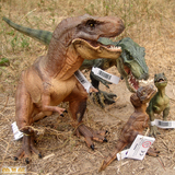 仿真恐龙模型 法国品牌暴龙组合仿真霸王龙恐龙模型 动物模型玩具