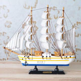 一帆风顺帆船模型工艺品摆件木质木船家居装饰品礼品乔迁送礼创意