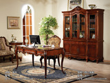 欧式美式法式实木品牌家具FW81-2四门书柜书桌写字台办公桌