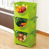 日本厨房收纳箱塑料储物箱衣物玩具收纳盒蔬菜收纳筐水果筐可叠加